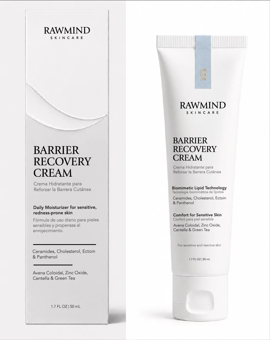RawMind Barrier Recovery Cream con su caja
